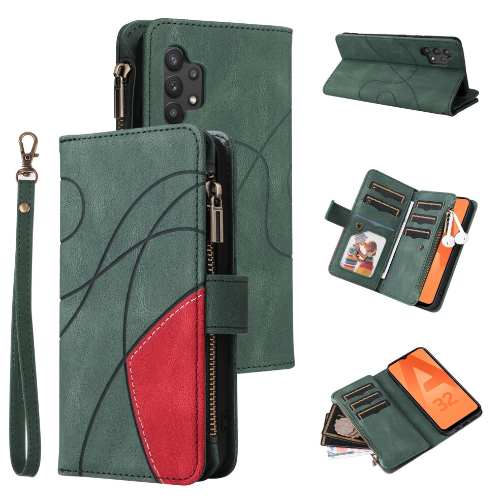 Samsung Galaxy A32 (4G) Wallet Case With 9-Card Holder Green 9122141664024