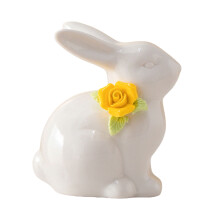 Easter Bunny Ceramic Ornaments, Cute Little Bunny Figurines, Ceramic Crafts, Suitable for Easter Baskets, Home, Desktops, And Easter Decorations.