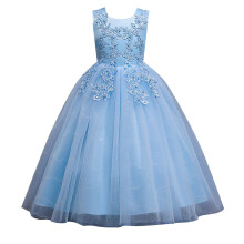 Girls Tulle Lace Formal Dress Blue Size 160