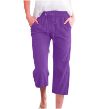 Women's Mid Rise Straight Jeans Purple L Size 16-18 Inseam