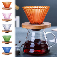 Glass Pour Over Coffee Dripper with Reusable Filter and