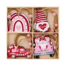 Valentine's Day Wooden Heart Hanging Decor for Wall or