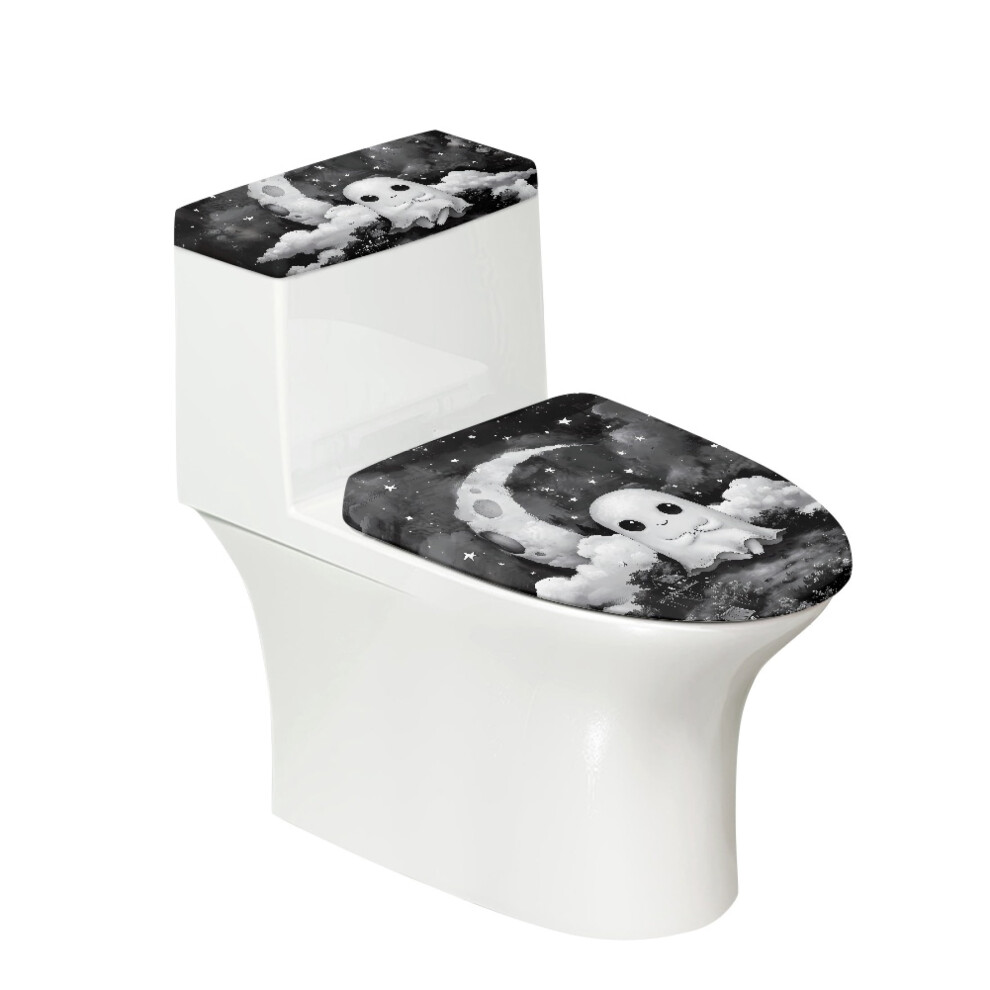 Ghost-Themed Toilet Lid Covers Set, Soft Stretch Universal, 9066521650590