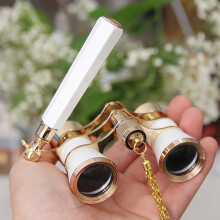 Opera Glasses 3x25 All-Metal White-Plated Night Vision
