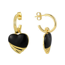18K Gold Plated Heart Drop Earrings for Women