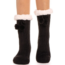 Dames pluizige pantoffelsokken, pluche sherpa fleece, buffelruitpatroon, antislip, warme winterhuissokken – geschikt voor kerst, White Elephant,