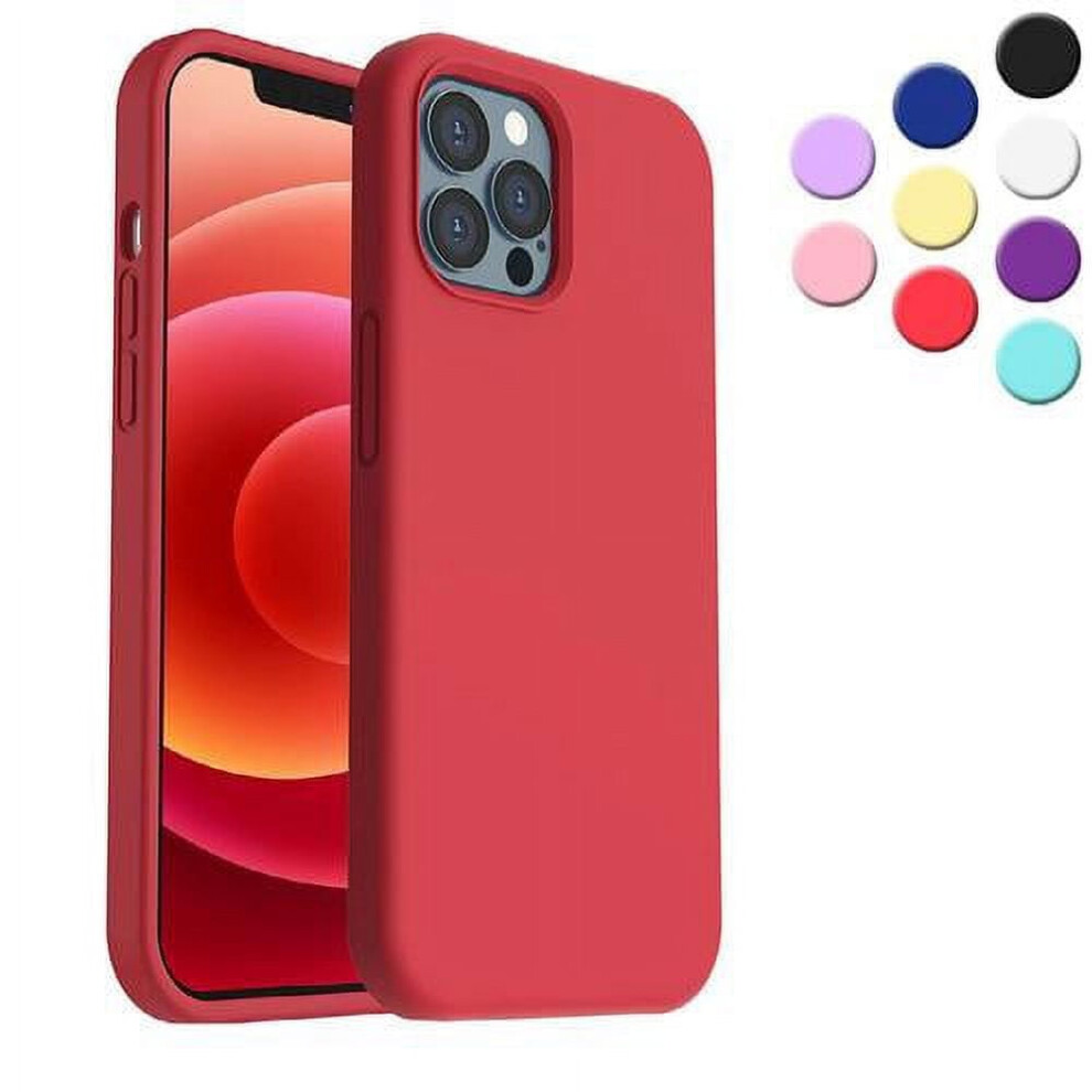 Liquid Silicone Iphone 12 Case Shockproof Dustproof Red 9180333320936