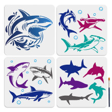 PET Hollow-Out Drawing Stencils Set 4 Styles 300x300mm