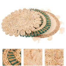 Grass Woven Wall Mat Decor 15x15x0.1 in 3 pcs