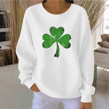 Women's St Patrick's Day long sleeve ribbed knit top