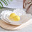 Flower Shape Fruit Plate Crystal Glass Pearlescent White 3 6