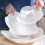 Flower Shape Fruit Plate Crystal Glass Pearlescent White 3 7