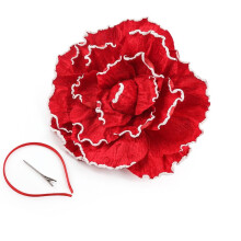 Flower Event Hat Designed With Oversized Fabric Blossoms For Elegant Looks