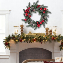 Artificial Rattan Winter Wreath, 15.7"-59", Lifelike Grapevine Decor for Door, Wall, Fireplace, Table, Balcony—Indoor/Outdoor