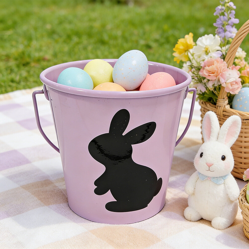 Easter Bunny Tin Bucket For Kids Candy Collection 9066521652273