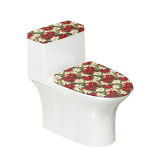 Toilet Seat Covers Set with Soft 2 Pcs Set Bathroom Toilet Lid Cover Set 17x21 Inches for Elastic Edge