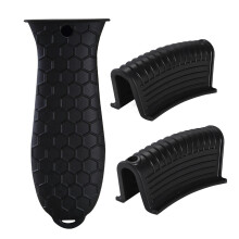 Silicone Hot Grip Holder Cover Set – Black, Compatible with Pans, Skillets & Pot Handles