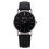 Men's Quartz Watch Silver Case Leather Strap Minimalist 1