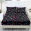 King Sheet Set Soft Black Neon Heart Star Print 3-Pc 1