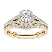 Stackable Gold-Plated CZ Engagement Rings for Women – Classic Inlaid Statement Wedding Bands, Compatible with #03 B,8