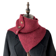 COMEET Knit Button Scarf, Cable Knit Wrap Button Scarf Winter Warm All-Matching Button Scarf Neck Protections Knit Neckerchief Windproof