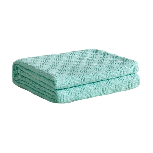 Muslin Throw Blanket Green Soft Lightweight Pre-Washed