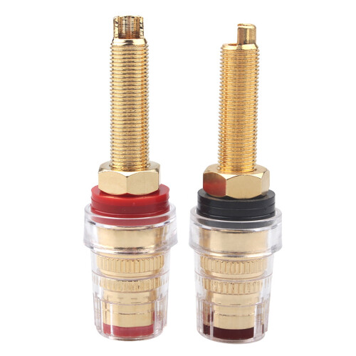 FEAMOS Clear Crystal Binding Post Pair for Amplifier 1