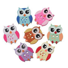 ROSENICE Owl-Shaped Wooden Buttons 100 pcs Assorted Colors