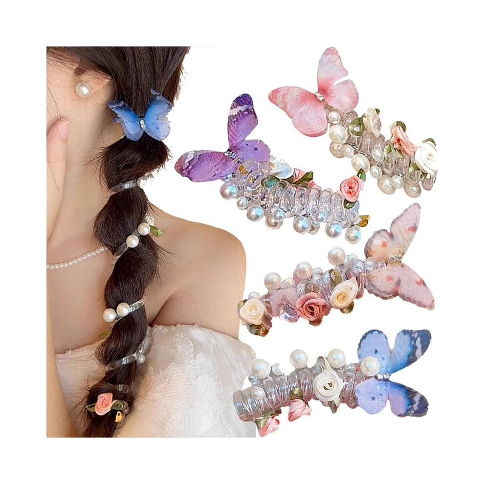 Soft Elastic Spiral Hair Ties 4 Pieces