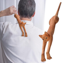 Funny Wooden Cat-Shaped Back Scratcher, 42 cm Long Handle, for Men & Women – Great Gift for Cat Lovers
