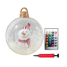 Christmas Decorations 60cm PVC Oversized Inflatable Christmas Balls Decoration with remote control and pump for Christmas Decor