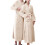 Women's Terry Cloth Flannel Bathrobe Khaki 1