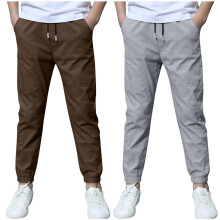 Boys Linen Pants Gray 3-4 Years 2 Pack