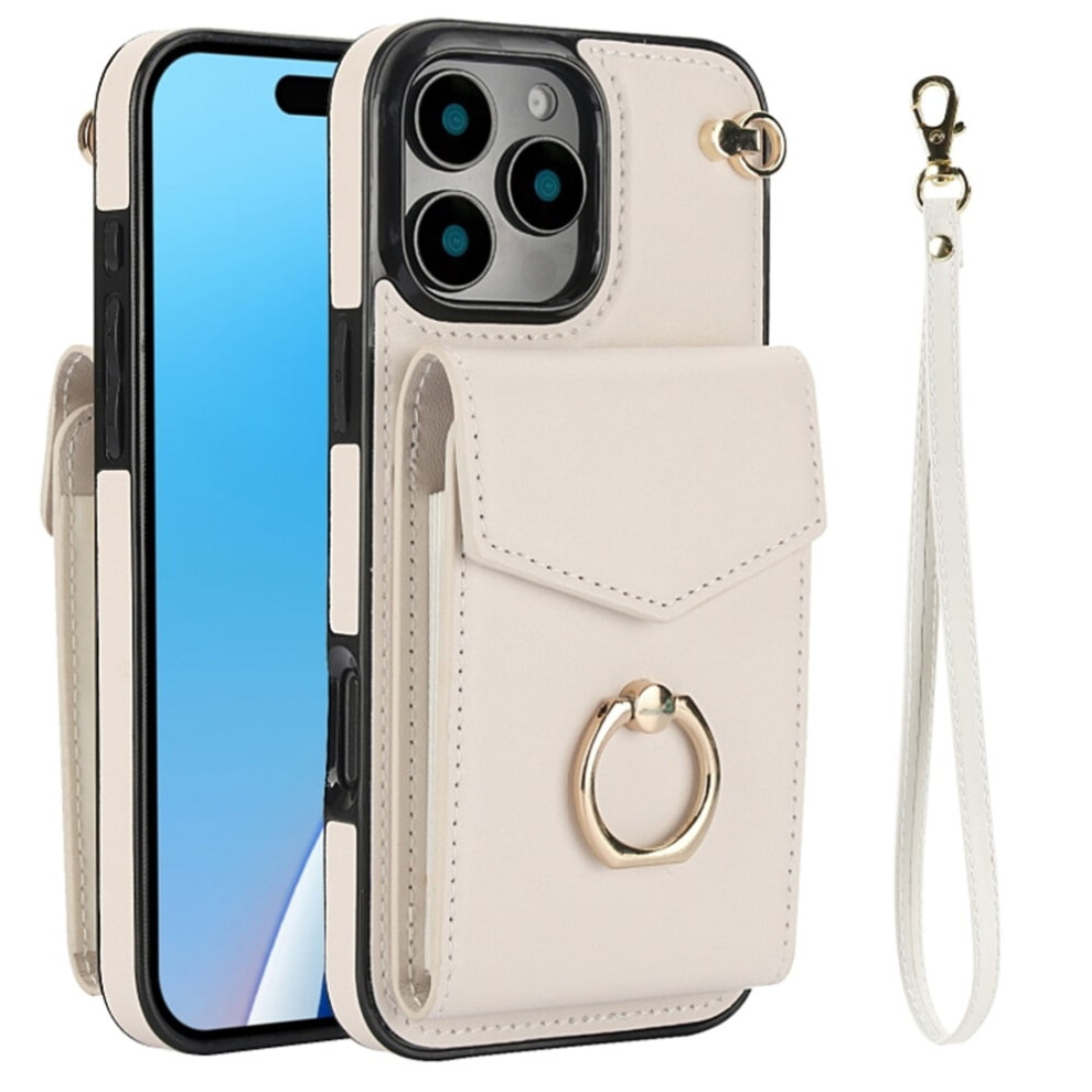 Pu Leather Wallet Case For Iphone 16 Pro Max Beige 9066521653218