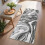 Modern abstract runner rug gray 2 ft x 6 ft low pile 5
