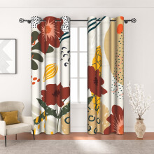 Mizhona Blackout Curtains Boho Floral 2 pcs 42x84 in