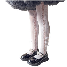 Girls Lace Tights Sheer Fishnet Heart Pattern 5-8 Years