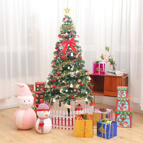 6ft Artificial Christmas Tree with LED Lights and Skirt