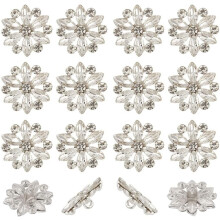 Clear Rhinestone Flower Buttons 20mm 30 pcs