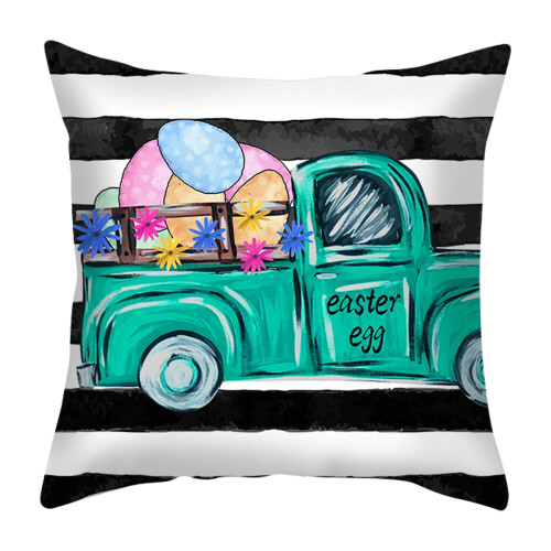 Easter Throw Pillow Cover Linen 18x18 Inch