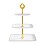 ShaoXinWan Cupcake Stand White Plastic 3-Tier with Gold Rim 1
