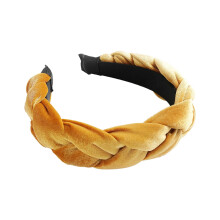 Non-Slip Braided Wide Vintage Padded Headbands Yellow