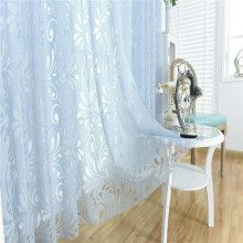 Chiffon Curtains Blue Transparent Eyelet Panel