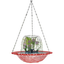 Solar-powered bird bath fountain for garden or balcony