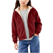 Fleece-Lined Zip Hoodie for Kids and Teens Sherpa Warm