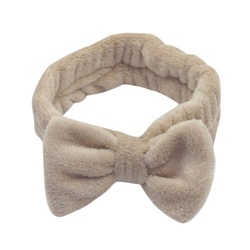Bowknot Headband Solid Color Wide Plush Headband Light