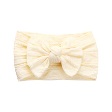 Baby Soft Wide Headbands Elastic Nylon Hair Accessory with Jacquard Bow for Infants Toddlers Gentle Head Wrap