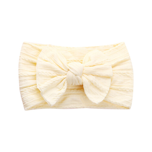 Baby Soft Wide Headbands with Jacquard Bow Elastic Nylon