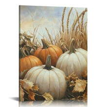 Fall Wall Decor Pumpkin Still Life Painting Rustic Fall Art Vintage Autumn Wall Canvas Print posters Halloween Autumn Thanksgiving Decor 12x16 in
