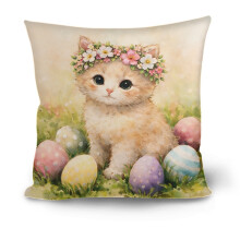 Easter Pillow Covers 18x18 Inch Bunny Egg Floral Design